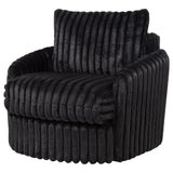 Sarco Corduroy Upholstered Swivel Accent Arm Chair Black