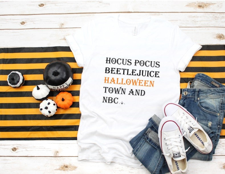 "Halloween Movies" Orange And Black Tee - Unisex Shirt