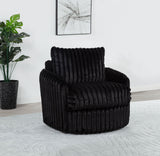 Sarco Corduroy Upholstered Swivel Accent Arm Chair Black