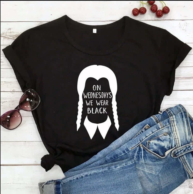 "On Wednesdays We Wear Black" Wednesday Tee - Unisex Shirt