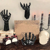 Gothic Halloween Indoor Decor: 12-Pack Bat Sticker Wall Hangings (Spooky Hands & Lit Candles) for Gothic Walls